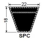 Courroie trapézoïdale 22x18 - SPC11800 - Challenge