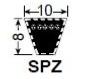 Courroie trapézoïdale lisse 10x8 - SPZ1237 - Challenge