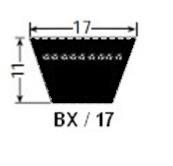 Courroie trapézoïdale crantée  BX 70 - 17 X 1780 - Challenge