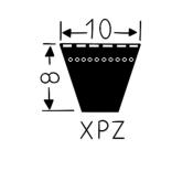 Courroie trapézoïdale crantée 10x8 - XPZ 1500 - Challenge