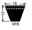 Courroie trapézoïdale crantée 16x13 - XPB 3750 - PI Belt