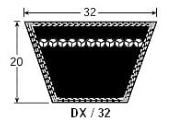 Courroie trapézoïdale D314 - 32 X 7975 - PI Belt