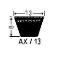 Courroie trapézoïdale crantée AX 46 - 13 X 1170 - Challenge