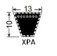 Courroie trapézoïdale crantée 13x10 - XPA 1600 - PI Belt EVOLUTION