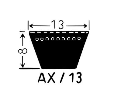Courroie trapézoïdale AX 25 Challenge - EDI - AX25 - AX 25 13 X 640