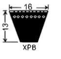 Courroie trapézoïdale crantée 16x13 - XPB 2150 - PI Belt EVOLUTION