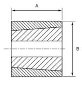 ADAPTATEUR pour moyeu 1210 Type KM (avec clavette)