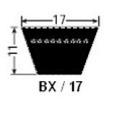 Courroie trapézoïdale crantée  BX 92 - 17 X 2340 - Challenge